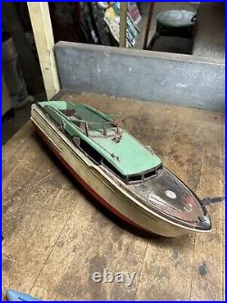 Vintage Old Original Plastic Red White Green Model Toy Race Speed Boat Parts USA