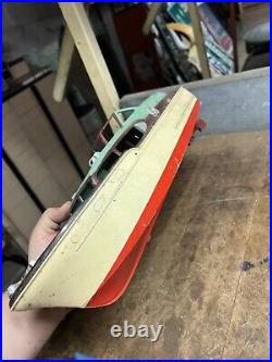 Vintage Old Original Plastic Red White Green Model Toy Race Speed Boat Parts USA