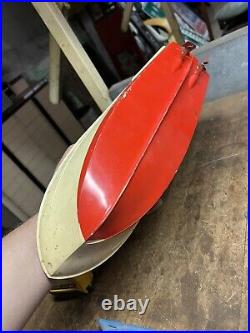 Vintage Old Original Plastic Red White Green Model Toy Race Speed Boat Parts USA