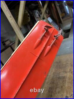 Vintage Old Original Plastic Red White Green Model Toy Race Speed Boat Parts USA