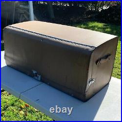 Vintage Original 1925 1935 Accessory 36 Leather Auto Trunk with Cover