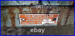Vintage Sun Motor Tester Master Model / PARTS OR REPAIR PICK UP ONLY
