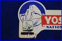 Vintage Yosemite National Park License Plate Topper Trunk Bumper Badge Emblem