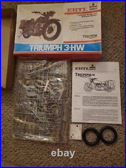 Vtg ERTL ESCI Triumph 3-HW #8292 1/9 Scale Model Kit Open Box Looks Complete