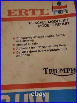 Vtg ERTL ESCI Triumph 3-HW #8292 1/9 Scale Model Kit Open Box Looks Complete