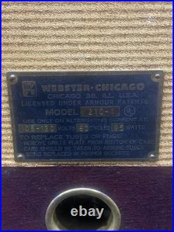 Webster-Chicago Model 210 Electronic Memory Reel-to-Reel POWERS ON FOR PARTS