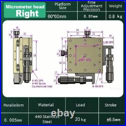 XY Positioning Stage 60x60mm Engine Model Parts 440C 0.01mm