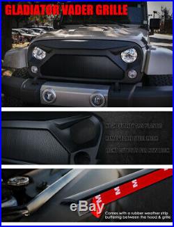 Xprite Front Black Gladiator Grille with Steel Mesh 2007-2018 Jeep Wrangler JK