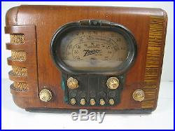 Zenith 1939 Tube Radio, Model 5-s-319 For Parts Or Repair