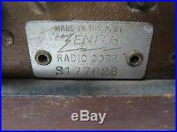 Zenith 1939 Tube Radio, Model 5-s-319 For Parts Or Repair